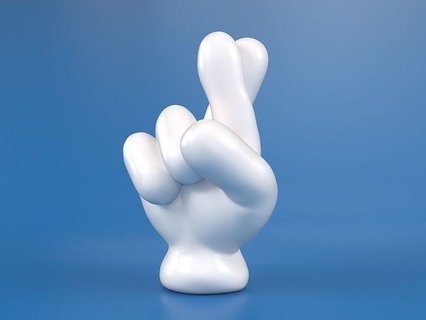 Karikatur Hand 5 Finger Kreuz Disney mickey doof Anatomie Geste Emotion Arm Handschuhe Körper toon Spielzeug Statue Zeichen Kunst Skulpturen 3d print model - Mito3D