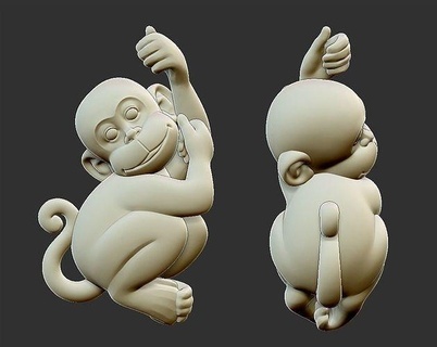 cartoon monkey little animal cute baby sculpture statue climb decoration ornate ornament decor art sculptures 3d print model - Mito3D