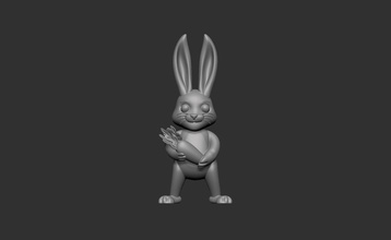 dibujos animados Conejo 3d imprimible modelo conejito conejo animal personaje salvaje naturaleza impreso azul lowpoly lindo mascota juegos juguetes 3d print model - Mito3D
