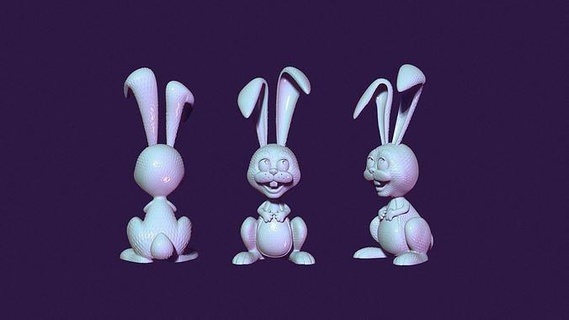 cartoon rabbit toy easter animal bunny hare pendant present art sculptures zoo statue nature pet rodent games toys 3d print model - Mito3D
