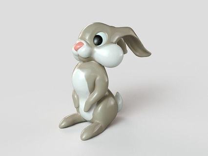 cartoon rabbit bunny easter figure figurine cute toy doll art pet kid miniatures figurines sculptures 3d print model - Mito3D