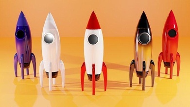 cartoon rocket launcher cartoonrocket space spacecraft nasa poly toy funny vehicle games toys 3d print model - Mito3D