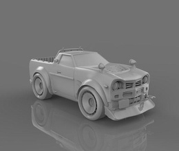 desenho animado veículo carro roda clássico nostalgia estilizado chevy caminhão vintage raça máquina Chevrolet fantasia brinquedos faça passatempo automotivo veículos 3d print model - Mito3D