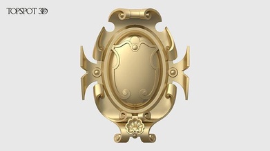 cartouche süslü altın madalyon oyulmuş rönesans barok iç tasarım toplamak kalıplama bitirir cnc klasik mobilya sanat mimari dekorasyon kalıp yüksek poli oymacılık 3dprint 3d print model - Mito3D