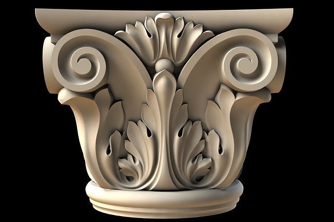 geschnitzt hauptstadt 2 cnc formen artcam barock dekorativ rokoko klassisch dekor ornament carving dekoration roccoco linderung haus architektonisch 3D print model - Mito3D