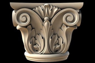geschnitzt hauptstadt 2 cnc formen artcam barock dekorativ rokoko klassisch dekor ornament carving dekoration roccoco linderung haus architektonisch 3d print model - Mito3D