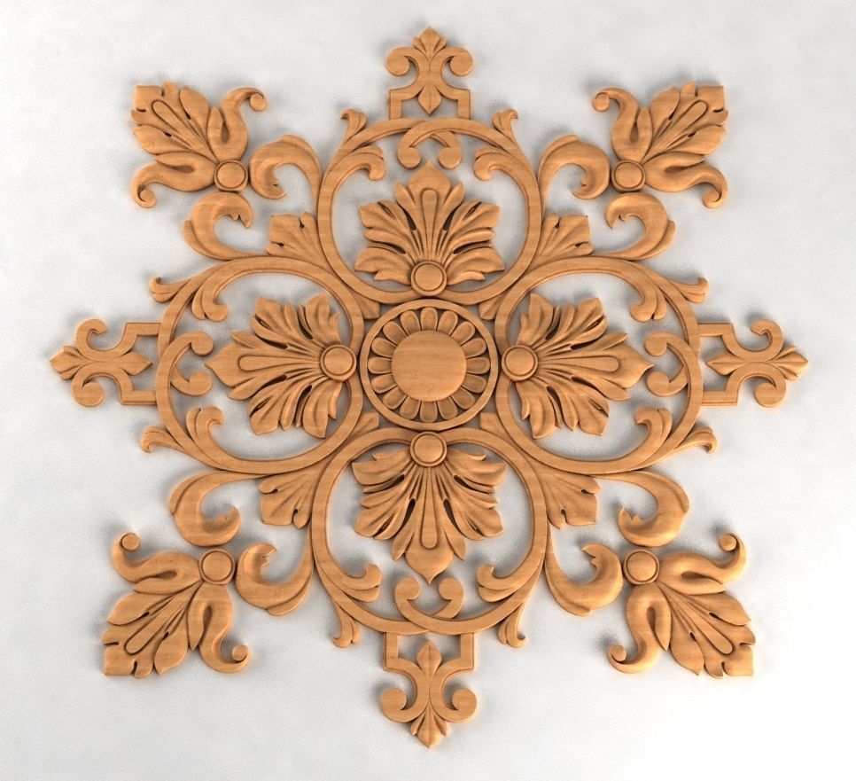 esculpida decoração a casa de arquitetura esculpido ornamento madeira rococó decorativos talha barocco oferece socorro cnc 3D print model - Mito3D