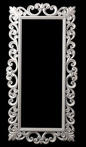 esculpido quadro armação 2 decoração cnc enfeite rococó decorativo parede espelho clássico ornamentado ornamental barocco elemento casa interior 3D print model - Mito3D