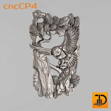 carved panels parts challenge cnc basrelief lowrelief relief art owl 3d print model - Mito3D