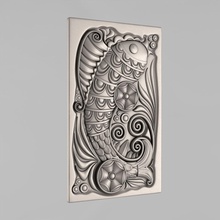 carved panels art masive russia relief cnc pano panel fish other 3d print model - Mito3D