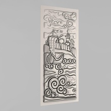 painéis esculpidos a arte esculpido cnc basrelief socorro lowrelief pano rússia vela barco onda outros 3d print model - Mito3D