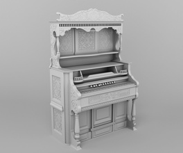 geschnitzt Klavier mittelalterlich Renaissance Innere Dekor Stil 3d 3dprintmodel Drucken Haus 3d print model - Mito3D