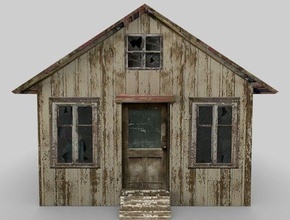 casa campo terk edilmiş modelo 3d odun ev pencere mimari eski aksesuarlar 3d print model - Mito3D