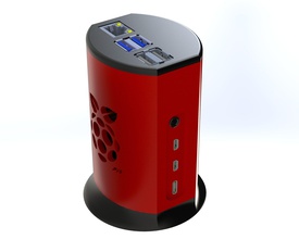 case raspberry pi4 enclosure fan pcb usb 64bit hobby diy electronics 3d print model - Mito3D