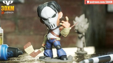 casey jones chibi stl 3d baskı chibistl 3dxm oyunlar oyuncaklar 3d print model - Mito3D