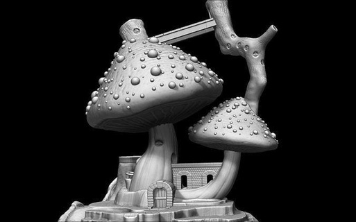 casita hongo fungo Casa casa jardín giardino arte sculture 3d print model - Mito3D