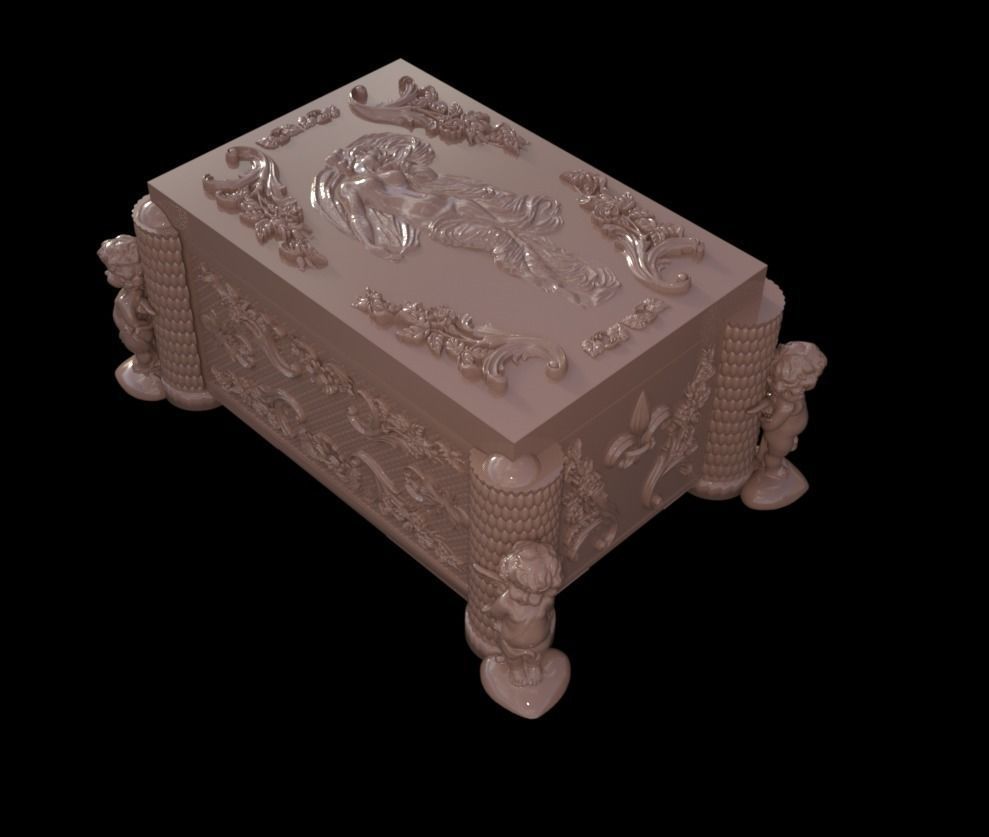 casket relief box jevelry package house 3D print model - Mito3D