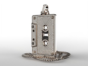 cassette necklace gold silver diamond jewellery exclusive jewelry necklaces 3d print model - Mito3D