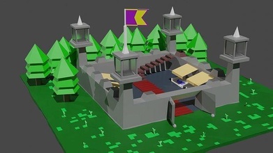 castello gioco forgame lowpoly miscelatore Giochi giocattoli Accessori 3d print model - Mito3D
