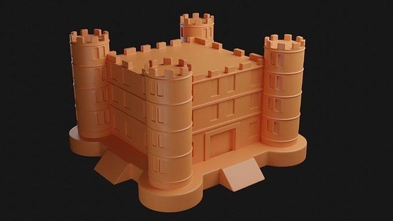 castello 3d modello architettonico medievale edificio architettura esterno fantasia Torre antico storico Casa miscelatore 3dartistsandeep arte sculture 3d print model - Mito3D