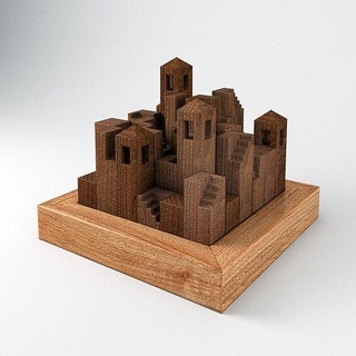 castle builder puzzle sliding maze game toy tower staircase games toys set wood labyrinth path route box fantasy 3d print model - Mito3D