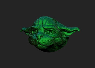 cat-yoda art starwars yoda cat cnc carved 3d print jewelry mould ornament printable decor other 3d print model - Mito3D