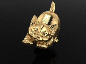 gato 190 a arte cat ouro de prata jóia kitty esculturas 3d print model - Mito3D