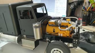 gatto 3406c bruco diesel motore 1 14 tamiya re trasportatore mille dollari cavaliere aeromax giochi giocattoli 3d print model - Mito3D
