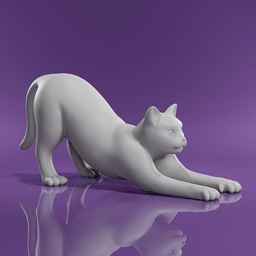 cat 3d print statue sculpt sculpture printable printing miniatures nature wild pet animal kitten feline kitty mammal souvenir present cute art sculptures 3D print model - Mito3D