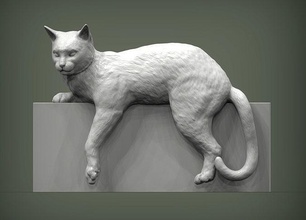 kedi 3d baskı hayvan memeli vahşi evcil yavru doğa yavrusu heykel heykelcik hatıra yazdır model şekil vermek sanat heykeller raf 3d print model - Mito3D