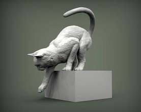 gato 3d impresión animal mamífero salvaje mascota gatito naturaleza escultura estatuilla recuerdo modelo esculpir arte esculturas 3d print model - Mito3D