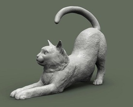 katze 3d drucken tier säugetier wild haustier kitty natur kätzchen skulptur statuette souvenir modell bildhauerei kunst skulpturen 3d print model - Mito3D