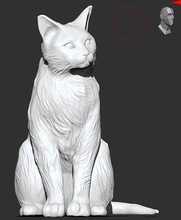 gato base ii arte estátua fofa natureza interior animal esculturas 3d print model - Mito3D