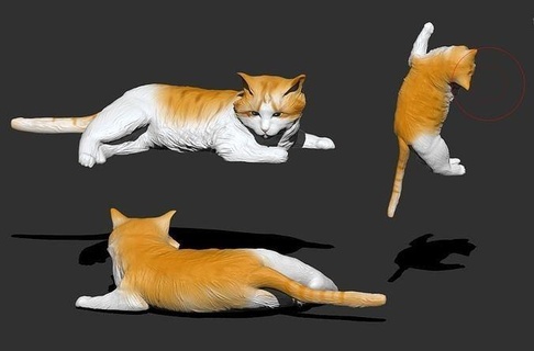 gato base lindo animal naturaleza pelaje Arte esculturas 3d print model - Mito3D