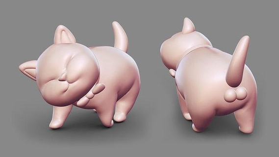 cat buxom 3d print fat animal cartoob toy games toys cute kitten pet neko 3d print model - Mito3D