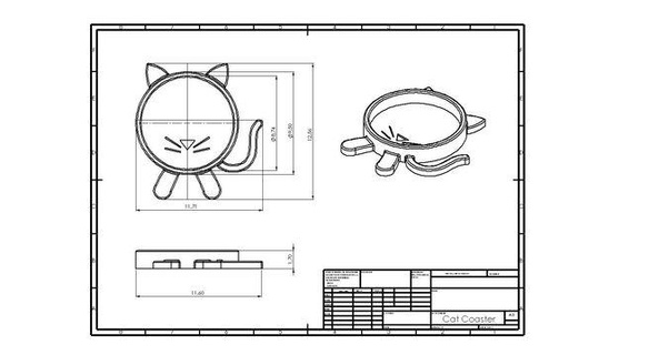 gato montanha russa porta copos cozinha 3dprinting animal animais crianças Diversão casa jantar 3d print model - Mito3D