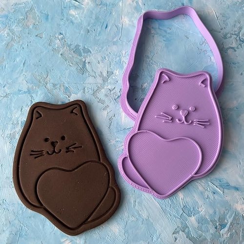 cat cookie cutter cookiecutter games toys house kitchen dining cookiestamp cake food cutting nickelodeon kids play decoration disney micky 3D print model - Mito3D