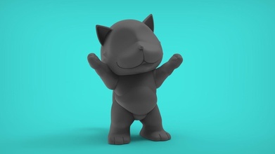 kedi Şirin oyuncak eğlence toon karikatür Sanat sanat tasarımcı basit kendin yap plastik oyunlar oyuncaklar hayvan 3d print model - Mito3D