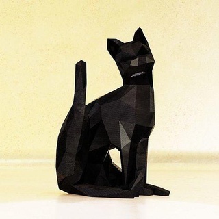 cat decor lowpoly 3d art sculpture sculptures 3d print model - Mito3D