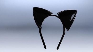 cat ears headband plastic cosplay anime fashion 3d print model - Mito3D