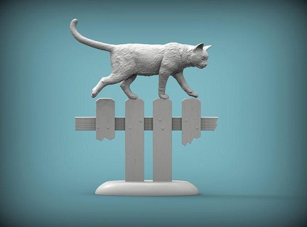 gato animal mamífero salvaje mascota gatito naturaleza escultura estatuilla recuerdo 3d impresión modelo Arte esculturas 3d print model - Mito3D