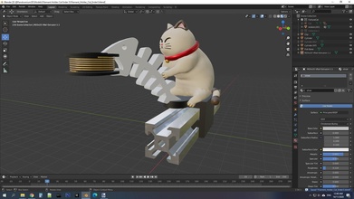 kedi Balık tutma Creality ender 3 v2 iplik kılavuz hobi kendin yap 3d print model - Mito3D