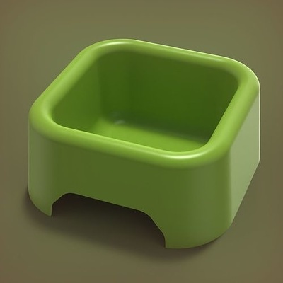 cat food bowl dog water small container pet petware kitchenware houseware household birdbath bird bath house accessories 3d print model - Mito3D