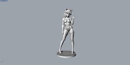 cat girl animal characters game printable sculpture decorative goblin mage mesh electronic illustration man art strength people sport vertical square figurine science engineering 3d print model - Mito3D