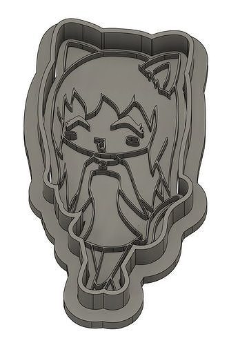 cat girl - cookie cutter catgirl kitchen utility cake bakery stamp house anime woman dining 3D print model - Mito3D