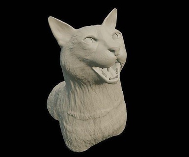 chat half length bâton marche animal compagnie sauvage 3d imprimer tigre maison 3d print model - Mito3D