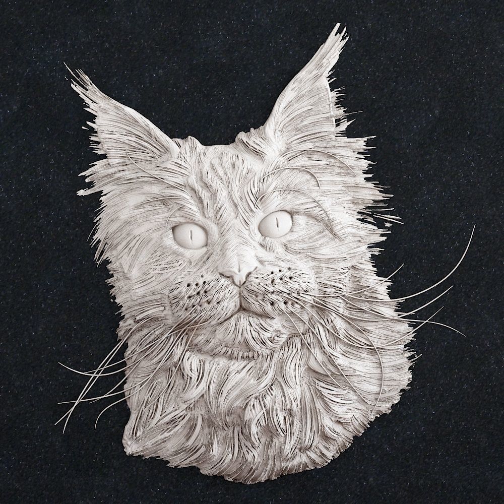 joalheria pingente gato cabeça gatinha animal puma bichano gatinho cão ouro anel arte esculturas 3D print model - Mito3D