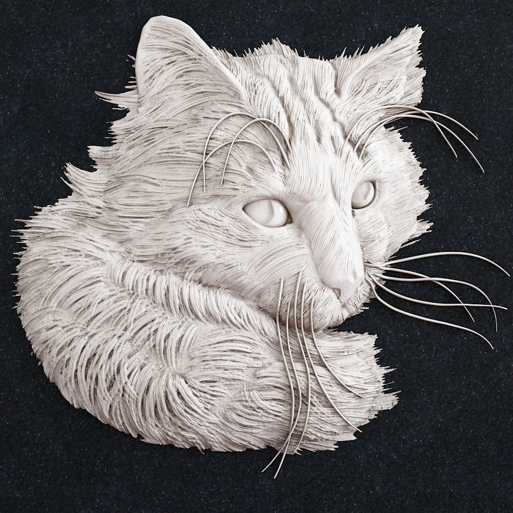gato cabeça 2 gatinha Puma leão bichano cão animal animais joalheria ouro anel pingente arte esculturas 3D print model - Mito3D