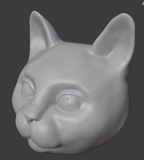 cat head 3d print cathead catprint 3dprintcat printcat sculptcat art sculptures 3d print model - Mito3D