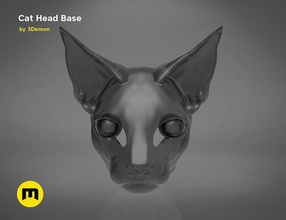 gato cabeça base mascarar máscara cathead peludo furrybase animal traje cosplay fantasia acessórios capacete jogos brinquedos 3d print model - Mito3D